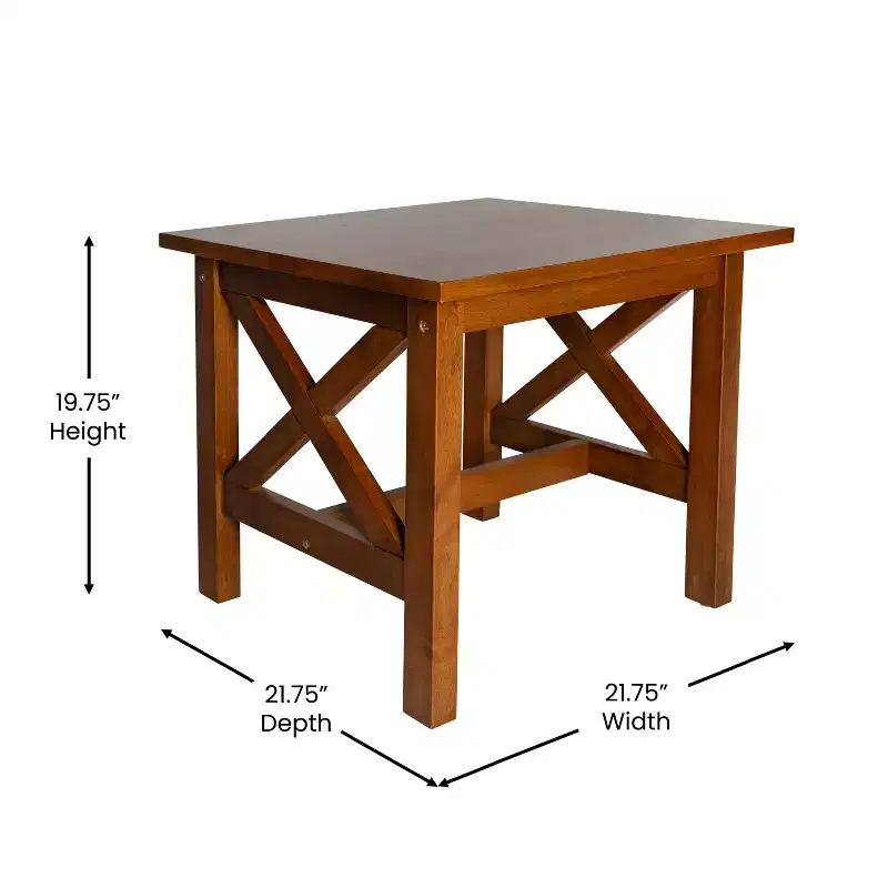 Emma and Oliver Solid Wood Farmhouse Style End Table