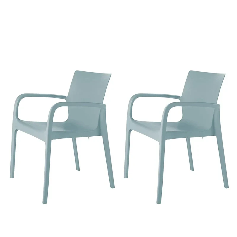 Alissa Resin Stackable All-Weather Dining Armchair, Set of 2