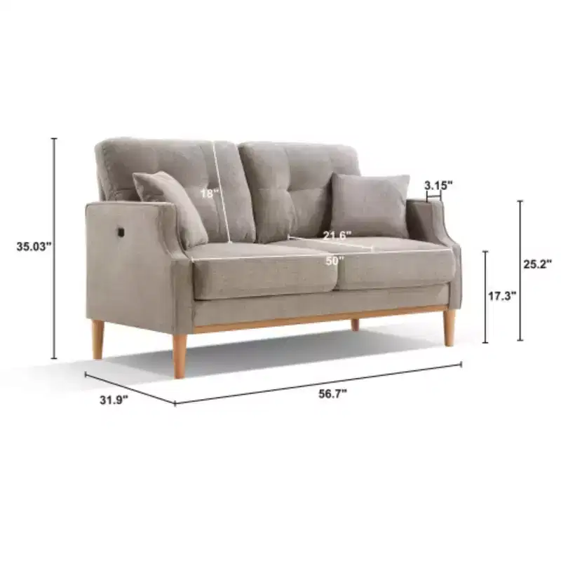 Waterproof Polyester Double Sofa with USB Charging Convenience