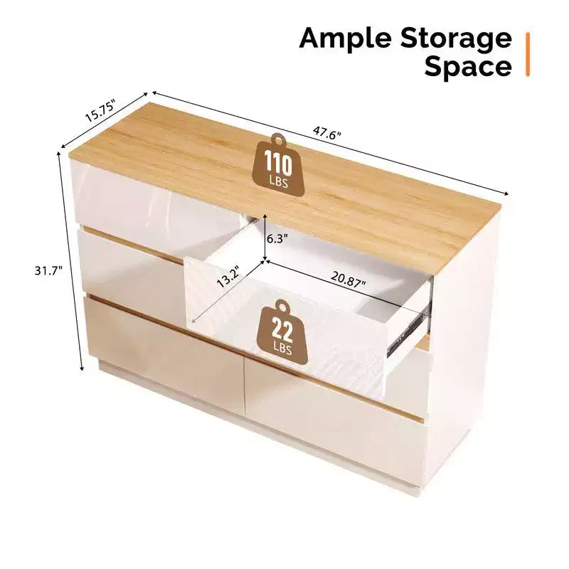 47-Inch Two-Row Six-Drawer Contrast Color Dresser
