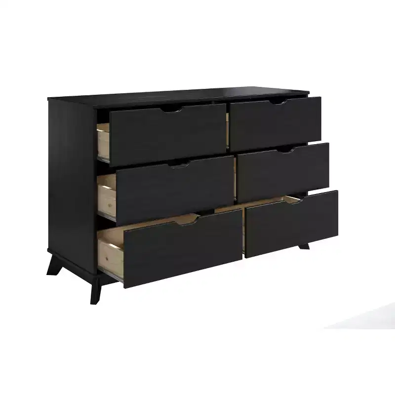 Pensy Solid Wood Mid-Century Modern 6 Drawer Dresser - Powell