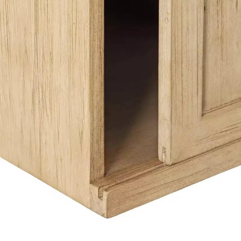 Kate and Laurel Cates Wood Floating Side Table with Cabinet
