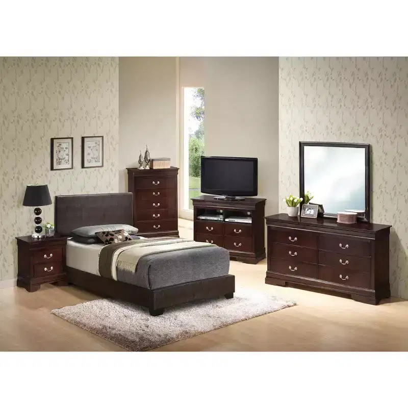 Passion Furniture Aaron Upholstered Twin Panel Bed