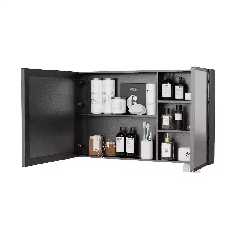 35 in. W x 24 in. H Aluminum Medicine Cabinet with Mirror and Light, Anti-Fog