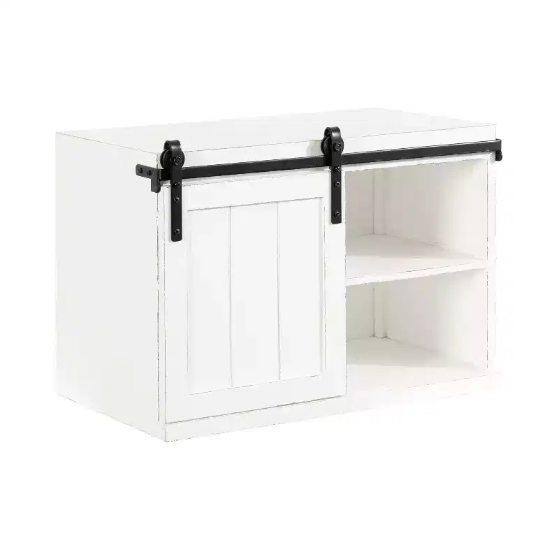 Kate and Laurel Cates Wood Floating Side Table with Cabinet