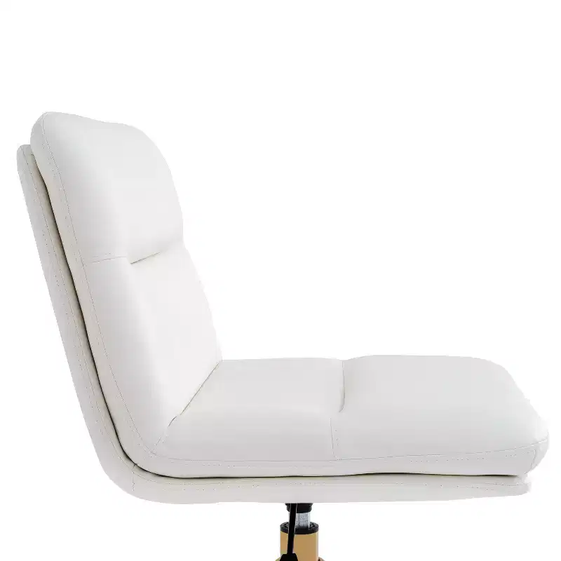 Emma and Oliver Mid-Back Armless Swivel Office Chair with Wheels, Padded Upholstered Back/Seat, Adjustable Height, and Sturdy Frame