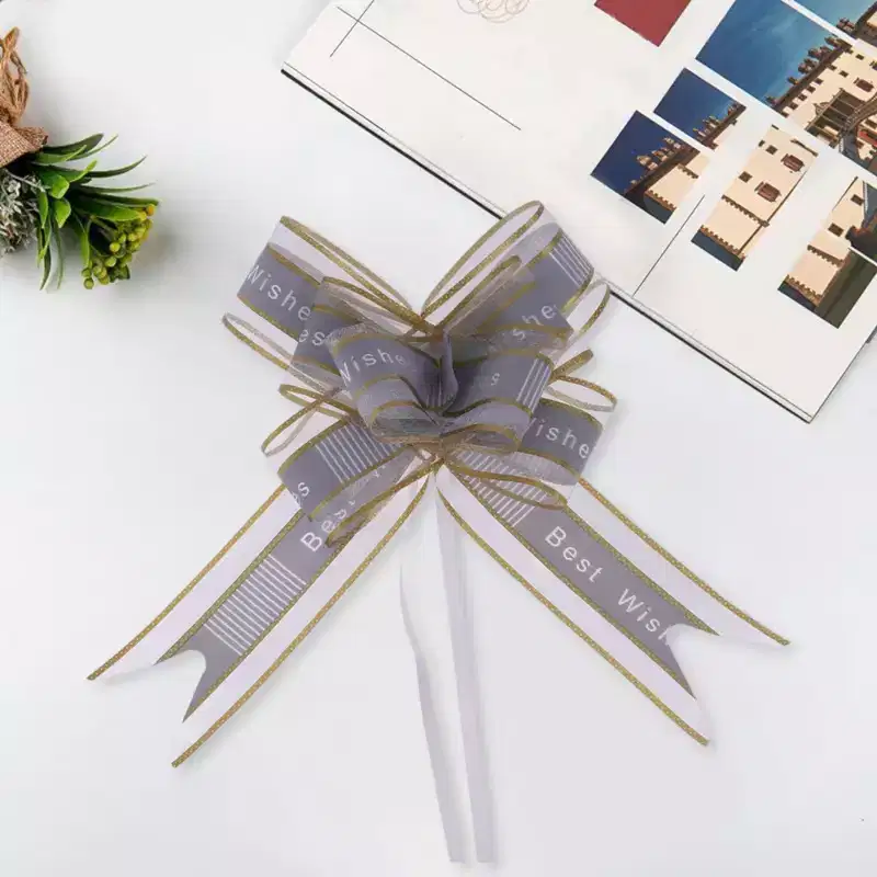 Unique Bargains Letter Voile Pull Ribbon Snow Yarn 29.92x1.89 10 Pcs