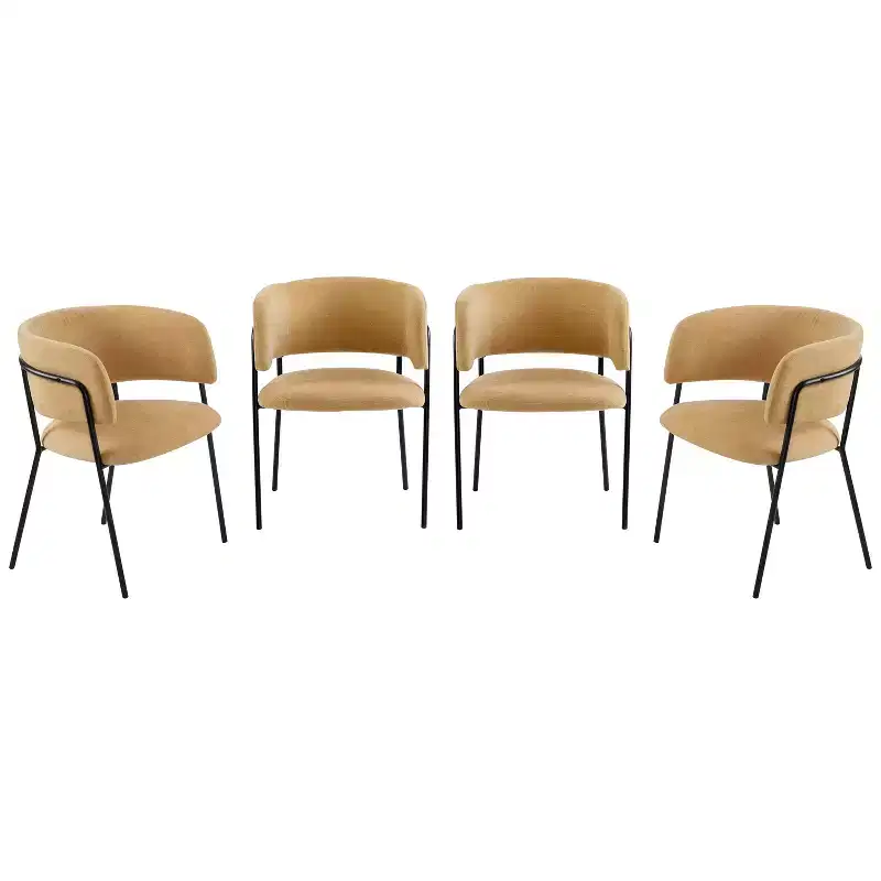Christopher Knight Home Nest Modern Upholstered Dining Chairs with Metal Frame (Set of 4)