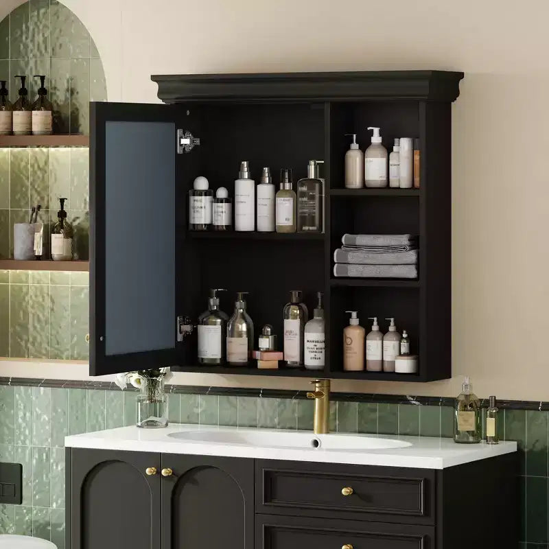 Modern Wall Mounted Bathroom Cabinet with Mirror & Storage Shelves,Medicine Cabinet Mirror Cabinet for Bathroom