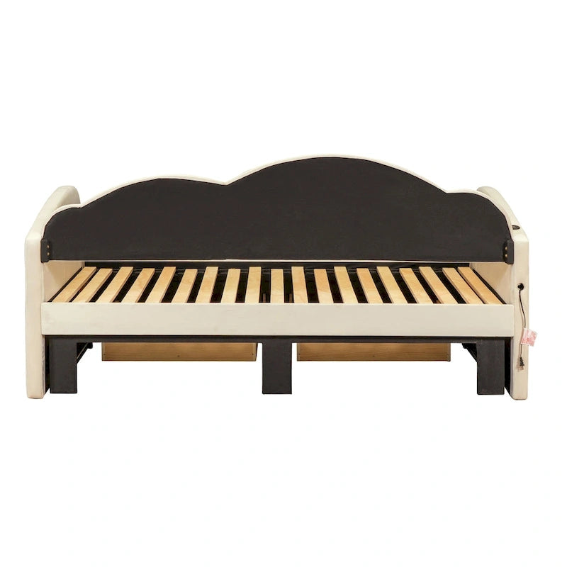 Twin Cloud Velvet Daybed with Trundle and Drawers
