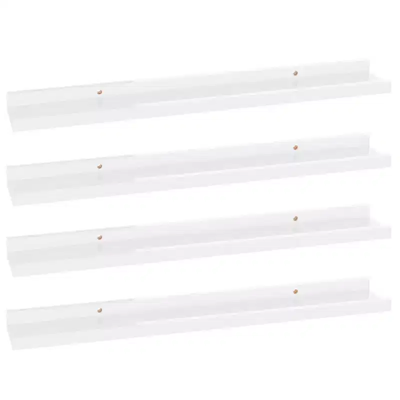Wall Shelves 4 pcs High Gloss White 23.6x3.5x1.2