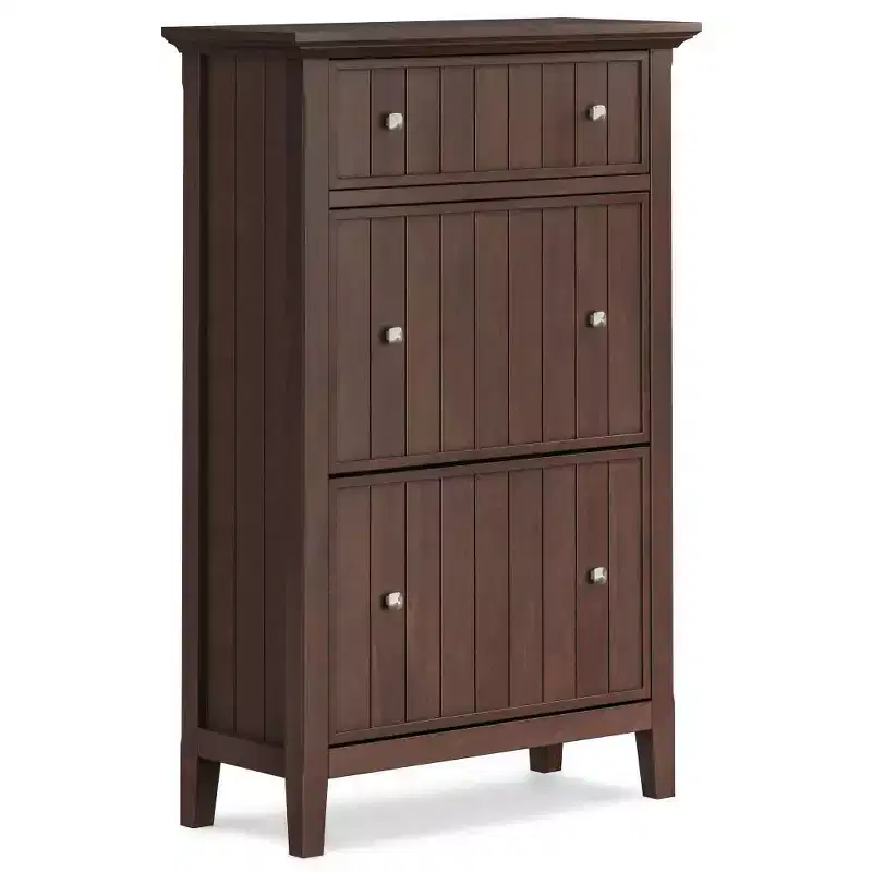 WyndenHall Normandy Entryway Shoe Storage Cabinet: Holds 16-24 Pairs, Tilt Open, Large Drawer