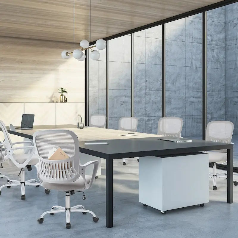 Ergonomic Office Chair Home Desk Mesh Chair with Fixed Armrest