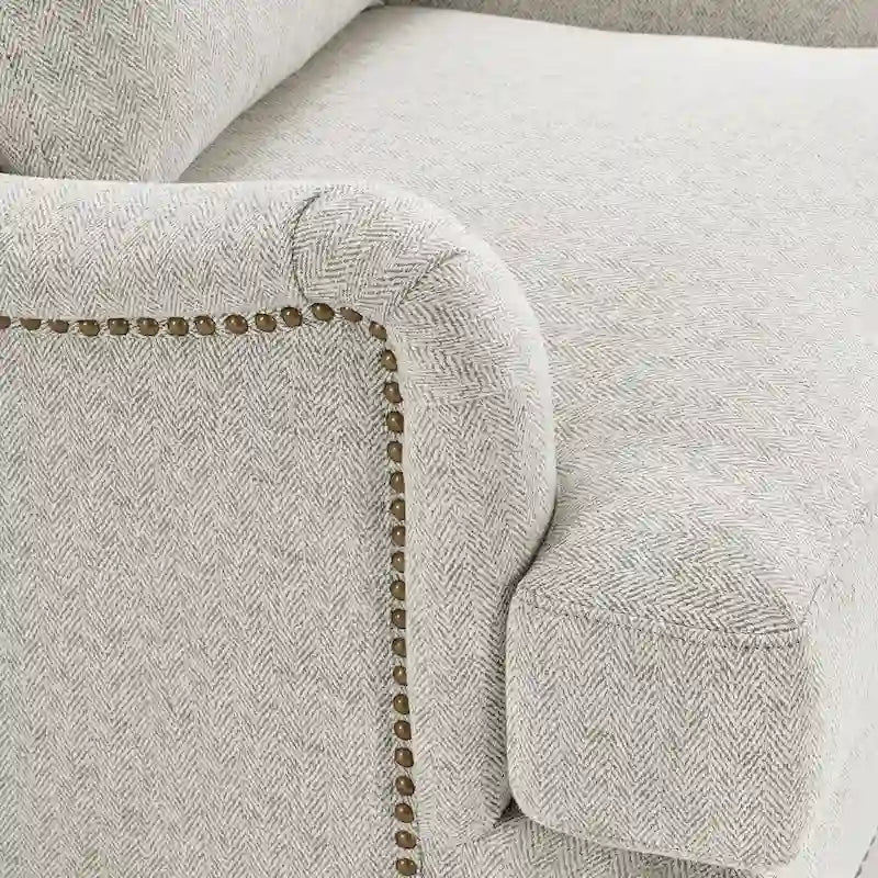 Modern Arm Accent Chair Upholstered with Solid Wood Frame and Lumbar Pillow