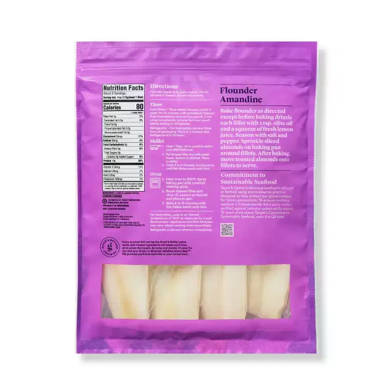 Wild Caught Flounder Fillets - Frozen - 24oz - Good & Gather™
