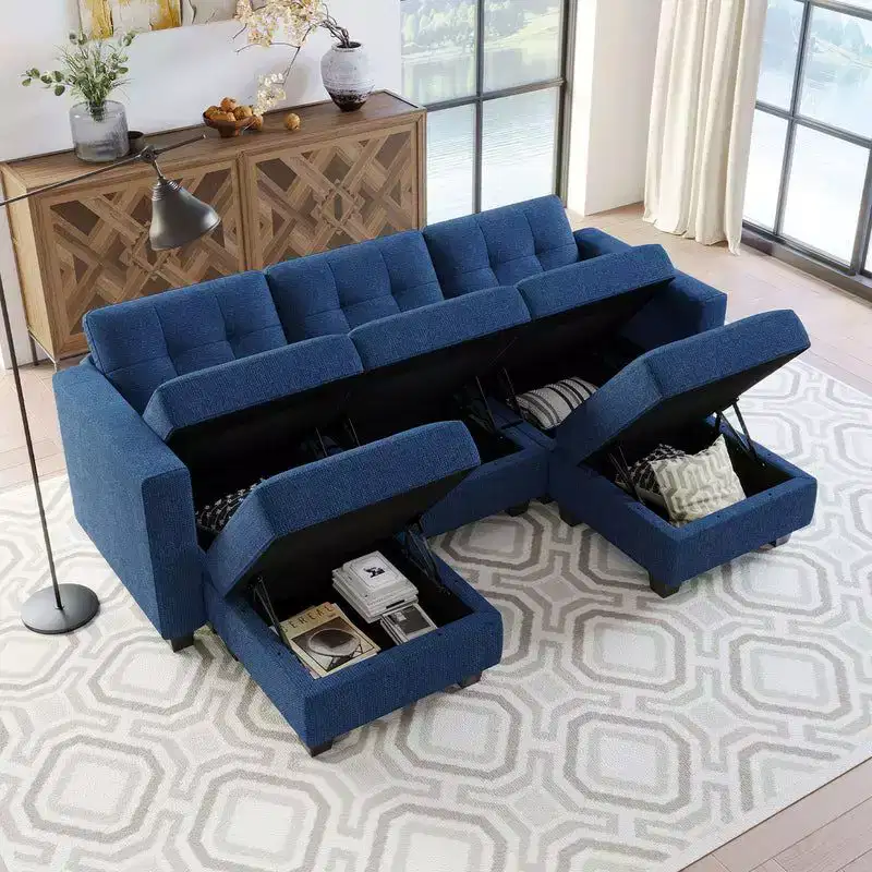 Belffin Modular Weave Sofa with Storage Seat (5 Seats + 5 Sides)