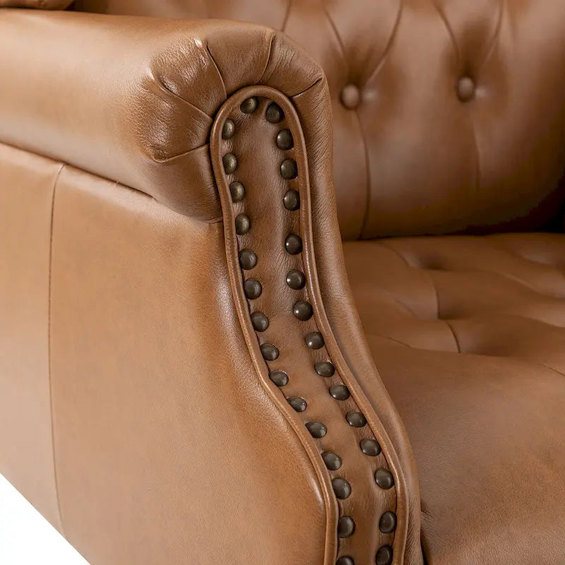 Modern swivel executive chair with tufted backrest