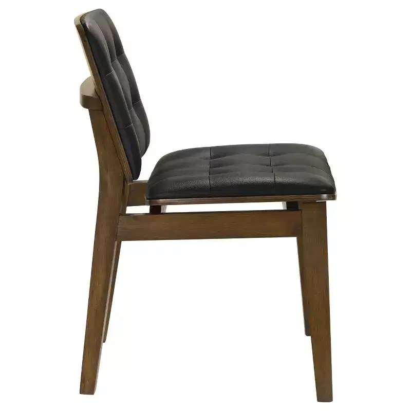 Simple Relax Set of 2 Side Chairs in Natural Walnut and Black