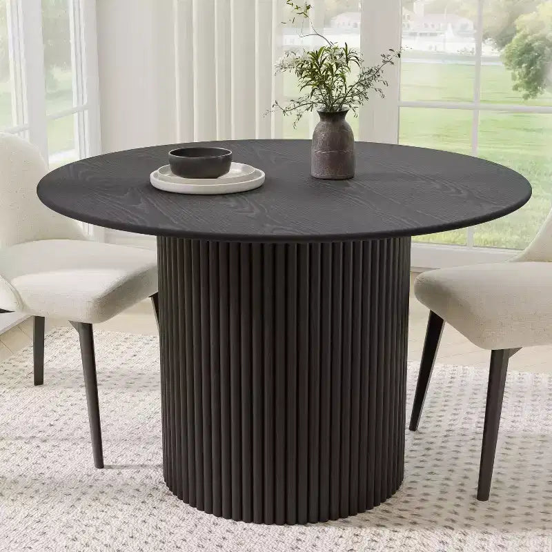 Dovelina Modern Round Dining Table Wood Kitchen Table