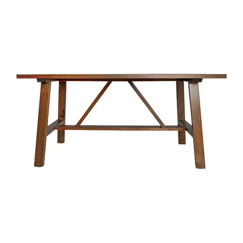 Flash Furniture Eli Solid Wood Farmhouse Coffee Table, Trestle Style Accent Table