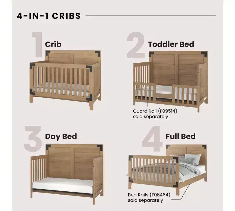 Child Craft Lucas Crib and Dresser Nursery Set, 2-Piece, Includes 4-in-1 Convertible Crib and 3-Drawer Dresser