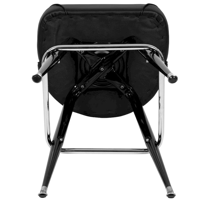 2-Pack Metal Barstools with Swivel Vinyl Bucket Seat & Footrest