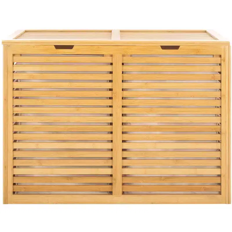2 Compartment Laundry Basket with Liner - STG1904 - Natural/Beige