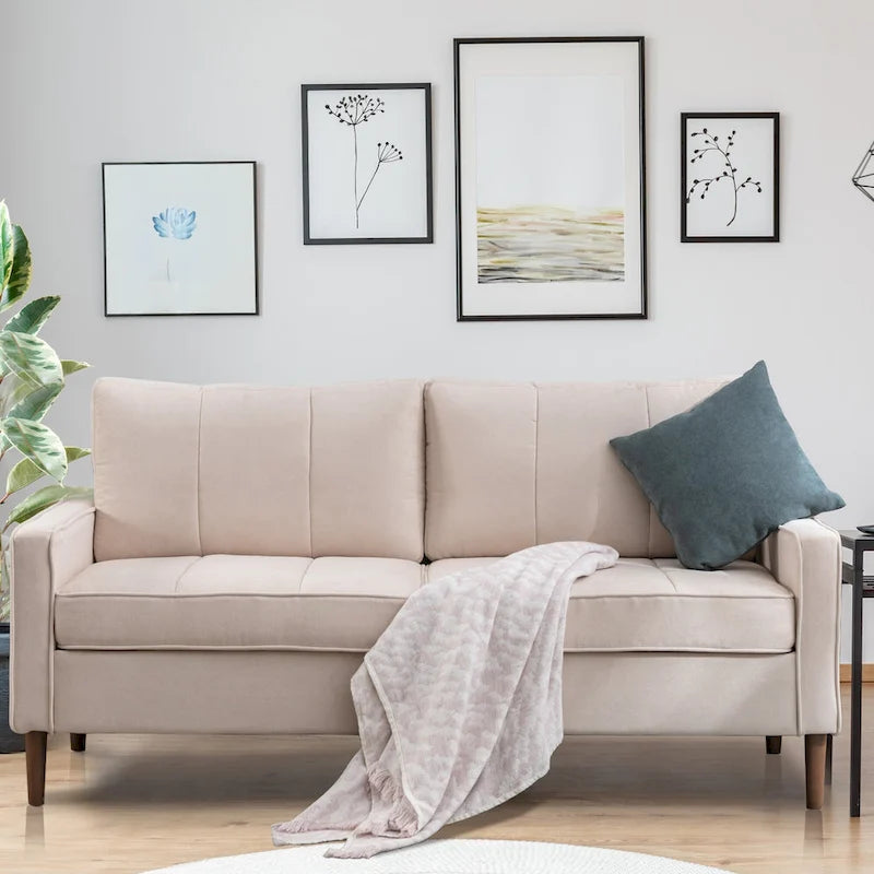 Convertible Sofa Couch with Cushioned Seat and Wooden Legs