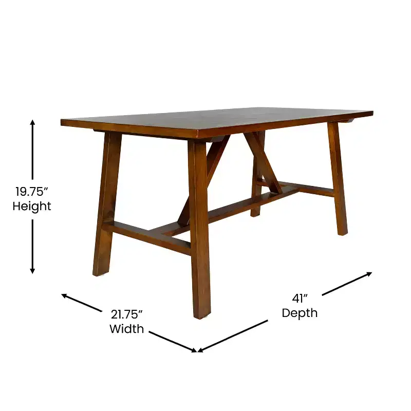 Flash Furniture Eli Solid Wood Farmhouse Coffee Table, Trestle Style Accent Table