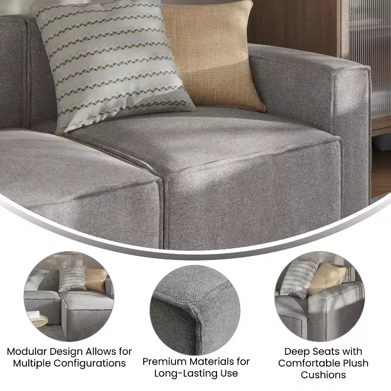 Merrick Lane Modular Right Side Chair with Arm Rest