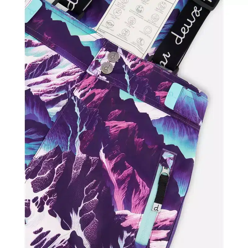 Deux par Deux Girl Two-Piece Teknik Snowsuit Purple Mountain Print