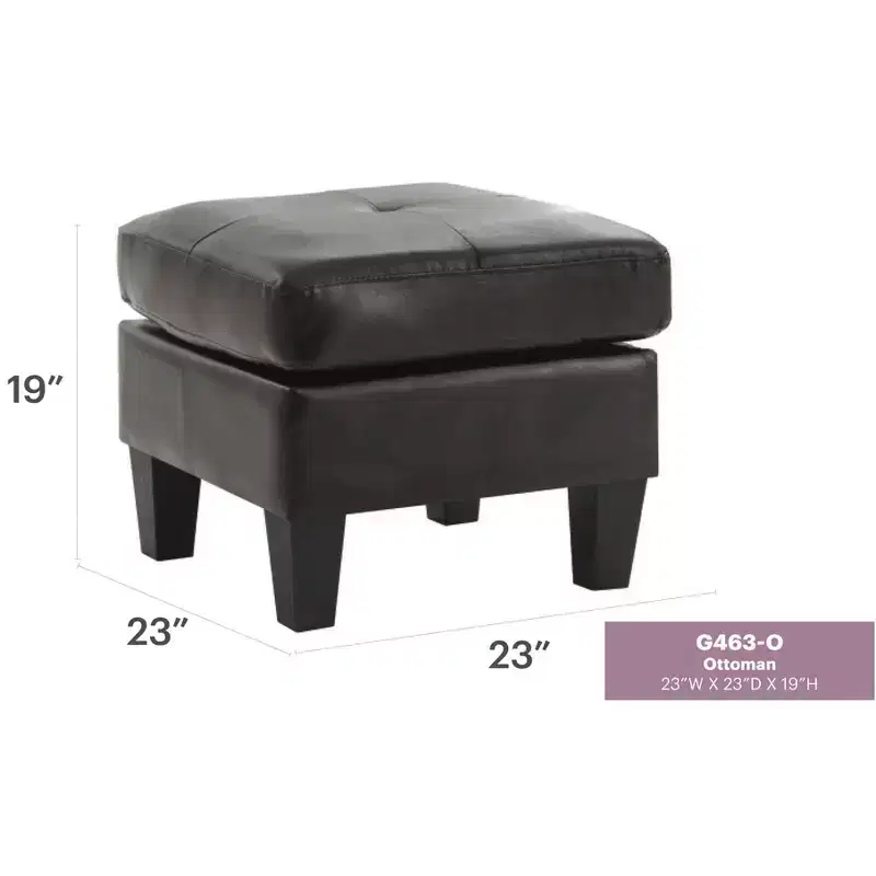 Passion Furniture Newbury Faux Leather Upholstered Ottoman