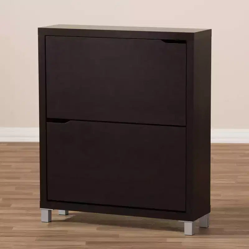 Simms 2 Drawer Modern Shoe Cabinet - Baxton Studio