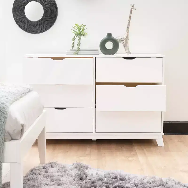 Pensy Solid Wood Mid-Century Modern 6 Drawer Dresser - Powell