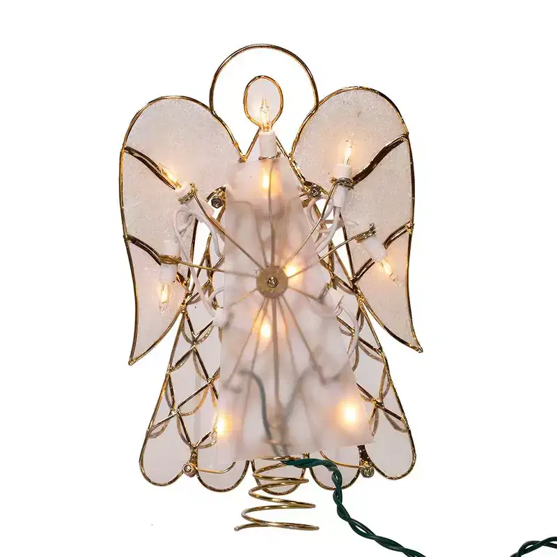 Kurt Adler 9.5 UL 10-Light Capiz Angel Treetop