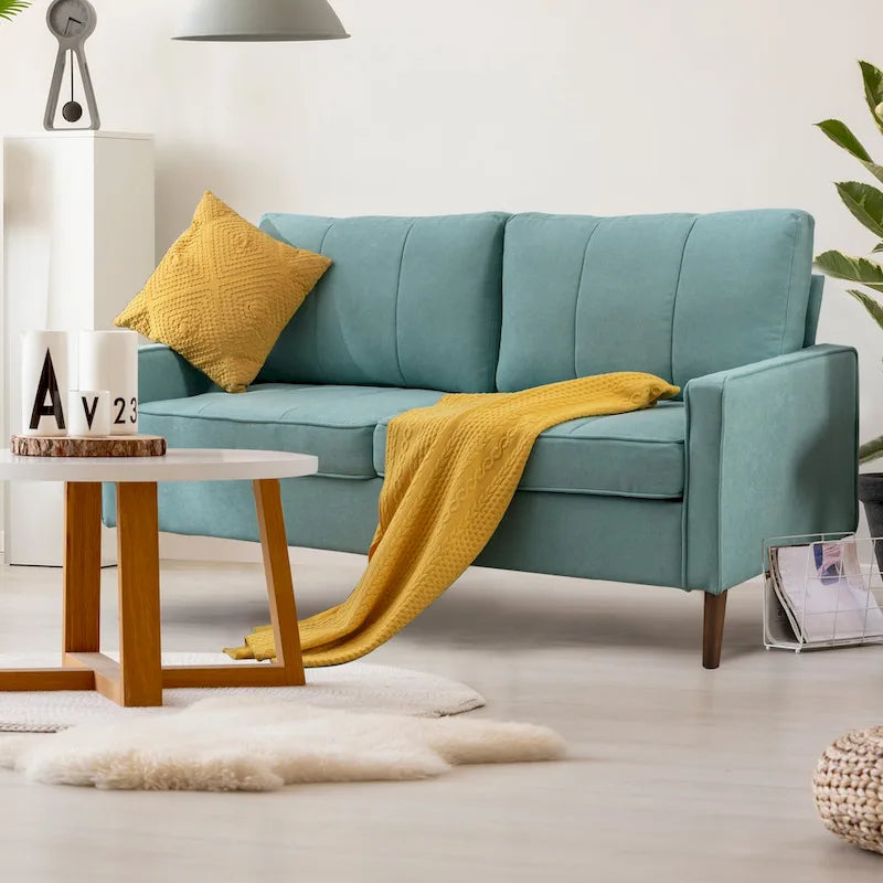 Convertible Sofa Couch with Cushioned Seat and Wooden Legs