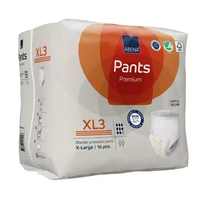 Abena Premium Pants XL3 Disposable Underwear Pull On with Tear Away Seams X-Large, 1000021330, 52, 48 Ct