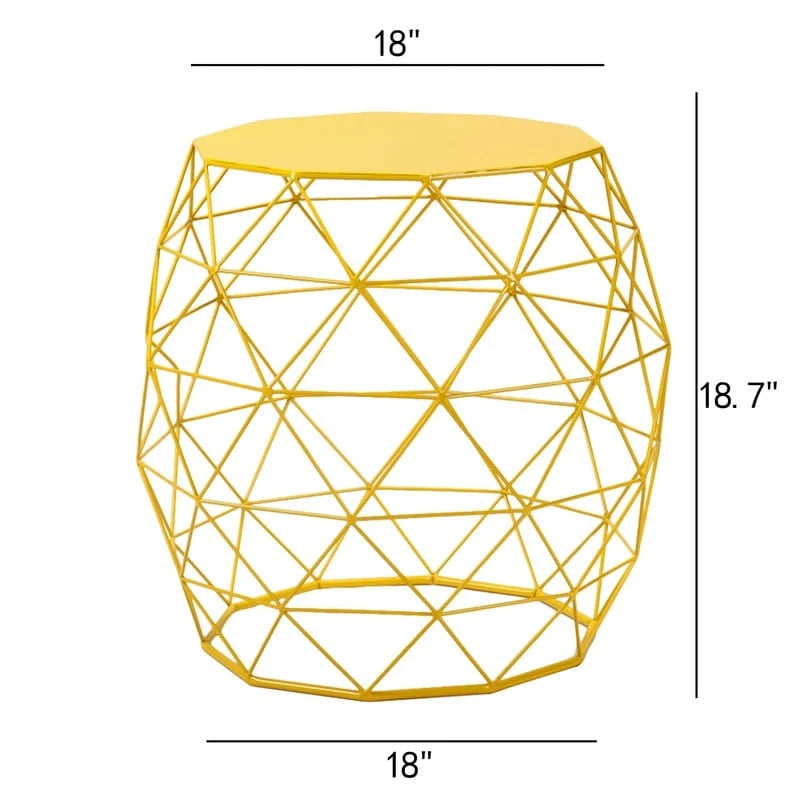Geometric Iron Side Table
