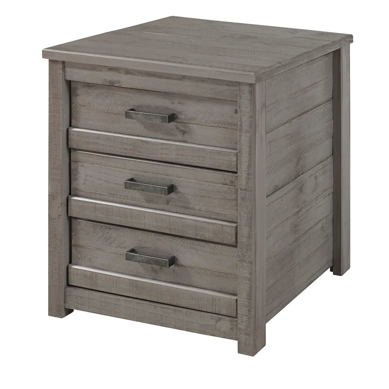3-Drawer Solid Pine Nightstand