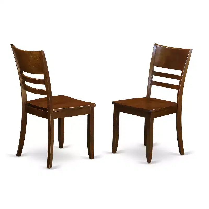 Rectangular Dining Set - 7 Piece Table & Chair Set - Espresso Finish - Extendable Leaf Table - Wood Dining Chairs