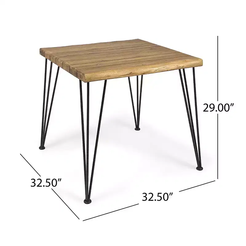 Christopher Knight Home Camille Boho 5 Piece Patio Acacia Wood Rattan Dining Set with Cushions