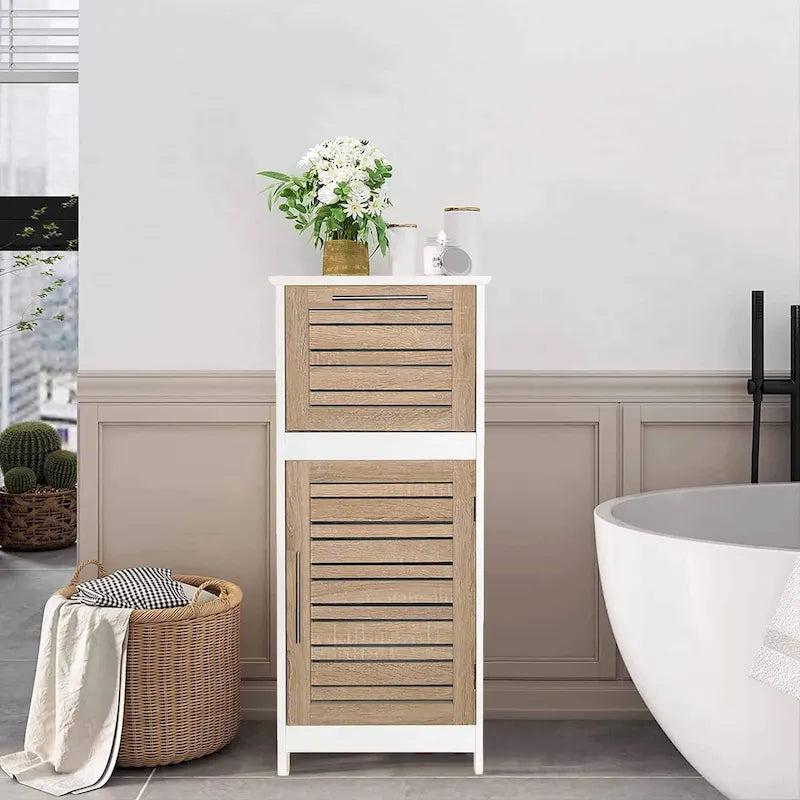 Linen Storage Cabinet with Vented Door and Drawer