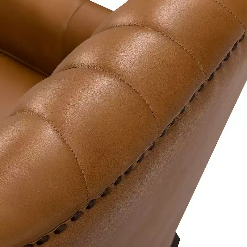 Valerius Genuine Leather Armchair with Nailhead Trims and Solid Wood Legs | HULALA HOME