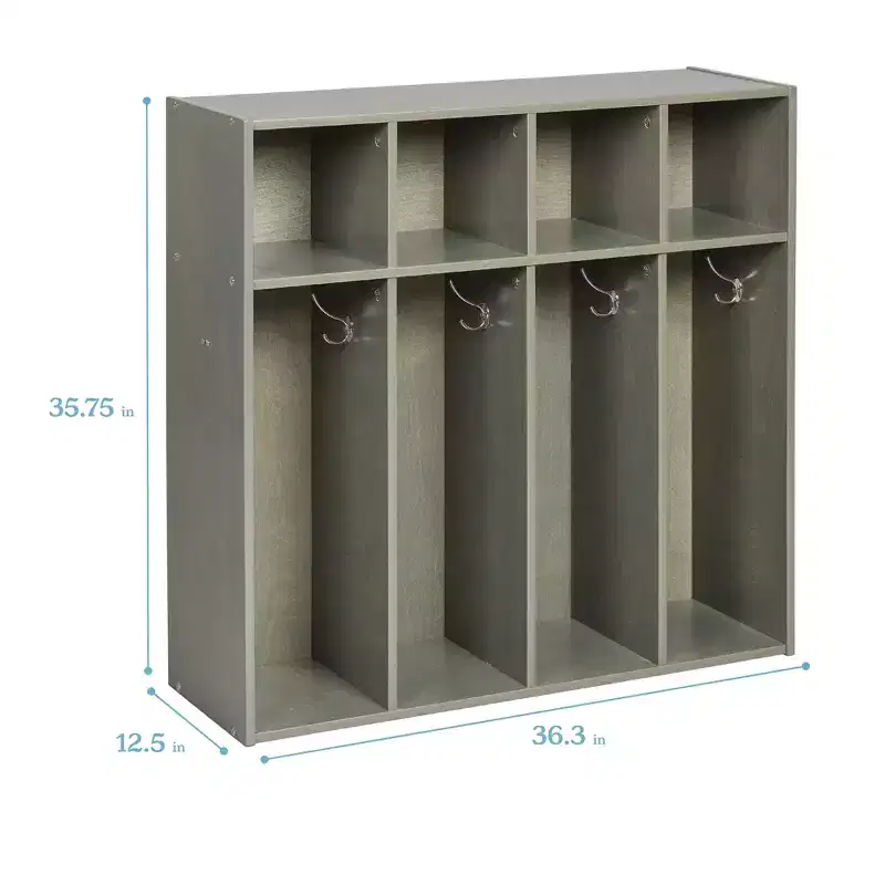 Streamline 4-Section Toddler Coat Locker with Cubby Storage, Kids Furniture