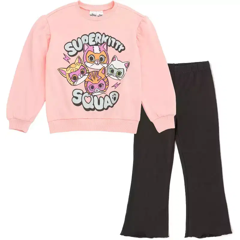 Disney Fleece Pullover Sweatshirt and Ribbed Flare Leggings Outfit Set