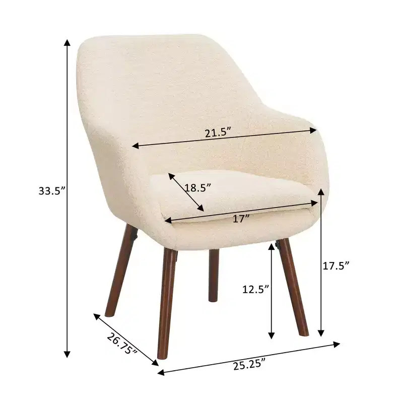 Breighton Home Take a Seat Charlotte Wingback Accent Armchair in Creme/Coffee Bean