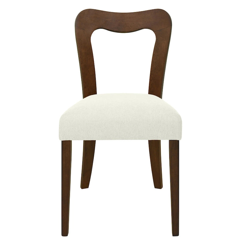 Modern Upholstered Dining Chair Set of 2 with Open-Back Design