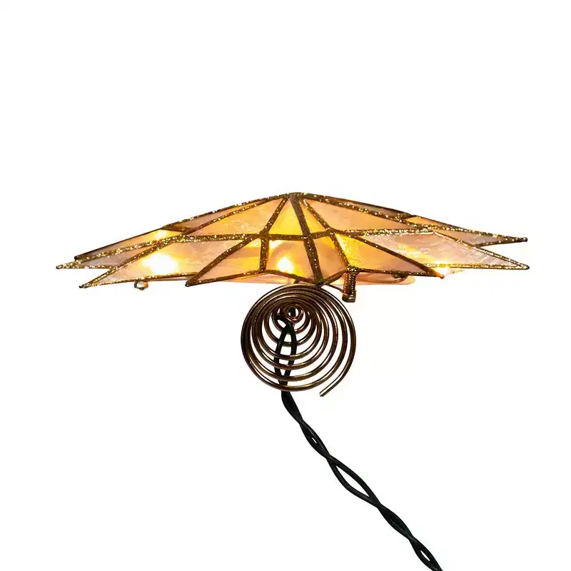 Kurt Adler 9.06 UL 10-Light 12-Point Gold Capiz Star Treetop