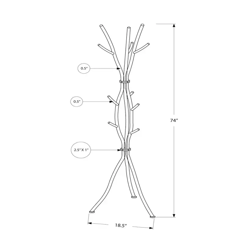 74 Metal Tree Branch Coat Rack 11 Hooks Freestanding Hall Tree