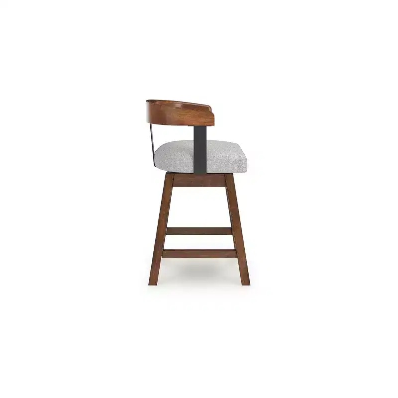 Signature Design by Ashley Ralene Counter Height Upholstered Swivel Barstools, Set of 2, Medium Brown